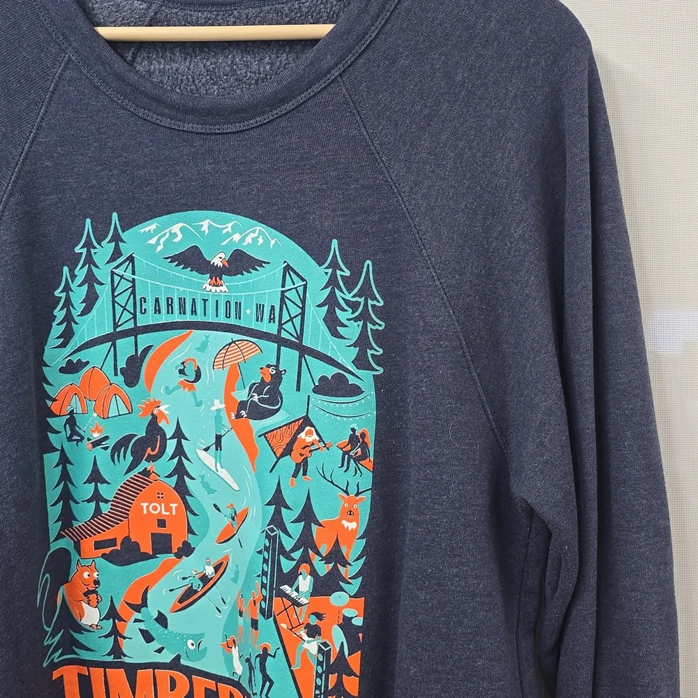 Music Festival Blue Crewneck Sweatshirt Large - Picture 2 of 6
